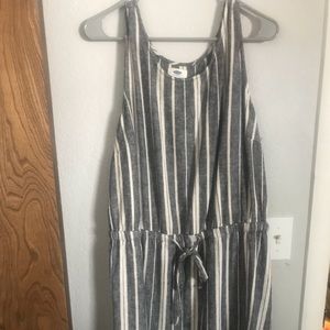 Stripped linen dress